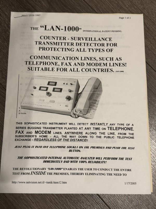 RARE! LAN-1000 Counter-surveillance RF/Transmitter Detection Kit (Bug Sweepers) gallery
