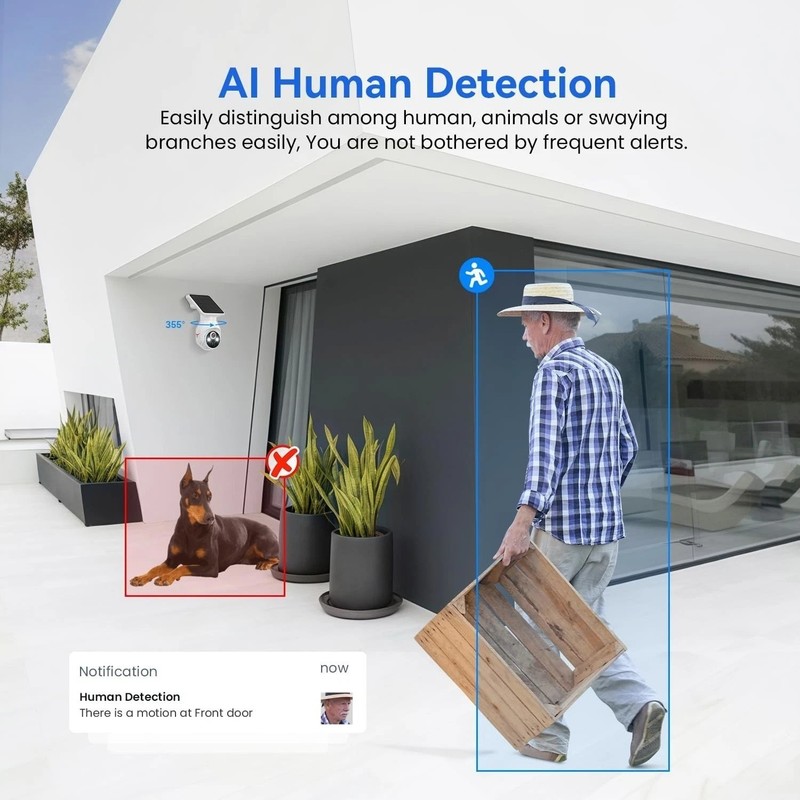 Solar Panel Powered Security Camera 1080p WiFi Camera with Night Vision Motion gallery