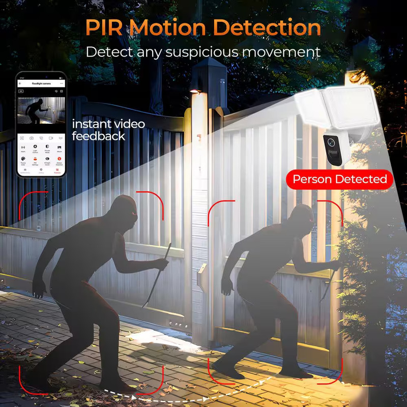 Floodlights Cam Wired Plug-In Smart Security Camera with Motion Activated LED Li gallery