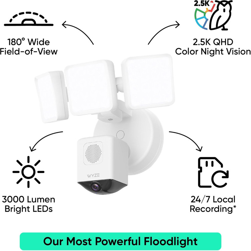Floodlight Camera Pro, Pcmag Editors' Choice 3000-Lumen Leds, 2.5K HD Outdoor Se gallery