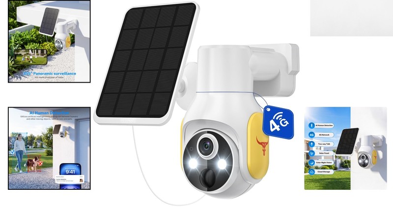 4G LTE Solar Security Camera with 360° Pan-Tilt & Night Vision - No Wi-Fi Needed gallery