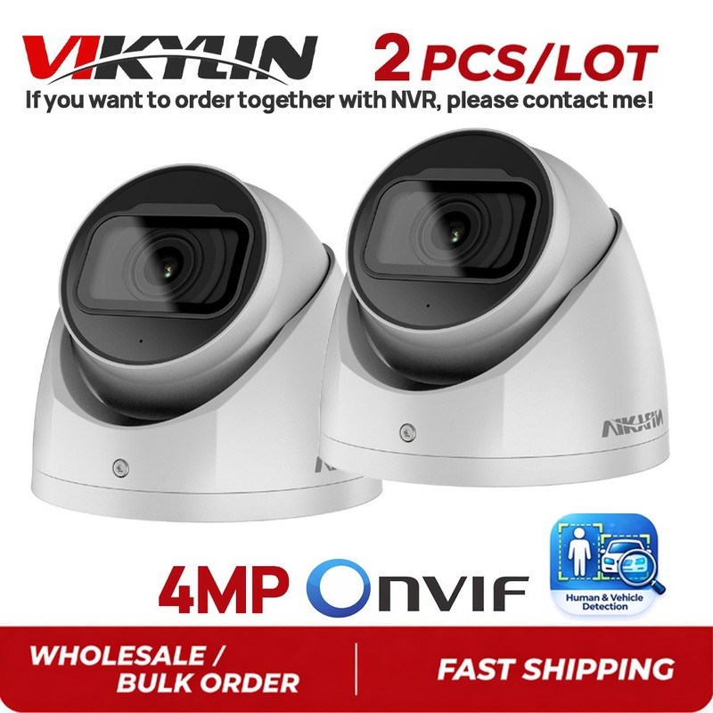 2 Pack Vikylin 4MP Security IP Camera PoE Starlight IR30 Night Light Onvif Audio
