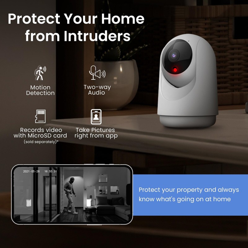 Camara De Seguridad Con Rotacion Y Audio De Dos Vias Estilo De Lujo Pro gallery