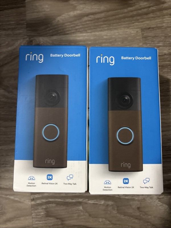 2 Pack- Ring Battery Doorbell Retinal 2K in Matte Mocha (2nd Gen) – New Sealed