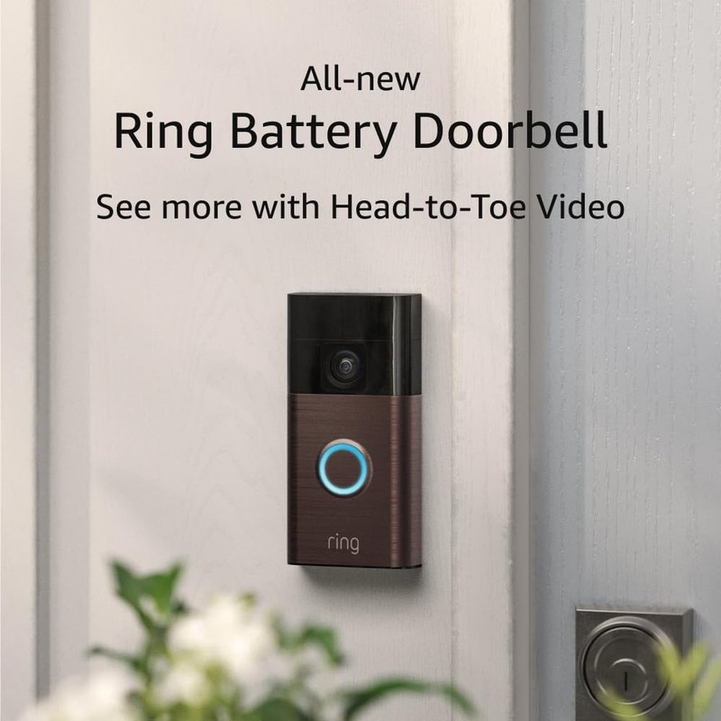 Ring Battery Doorbell with Video, Two-Way Talk, Motion Alerts, Satin Nickel gallery