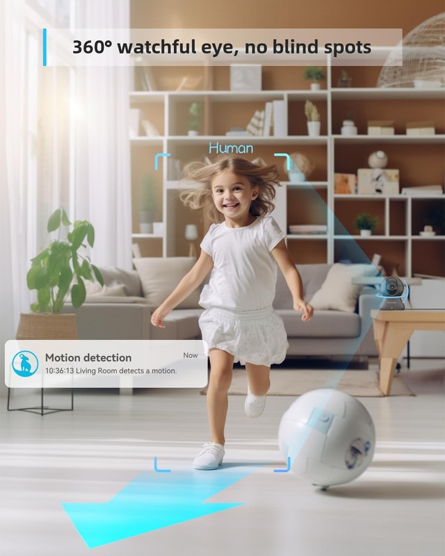 blurams Indoor Camera, 2K Pet Camera 360° Cameras for Home Security with Phon... gallery