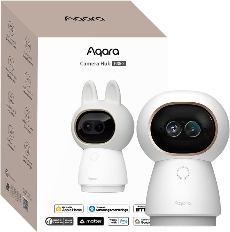 4K UHD Dual-Lens Matter Camera Hub G350, Indoor Security Camera 9X Zoom, 360° Pa gallery