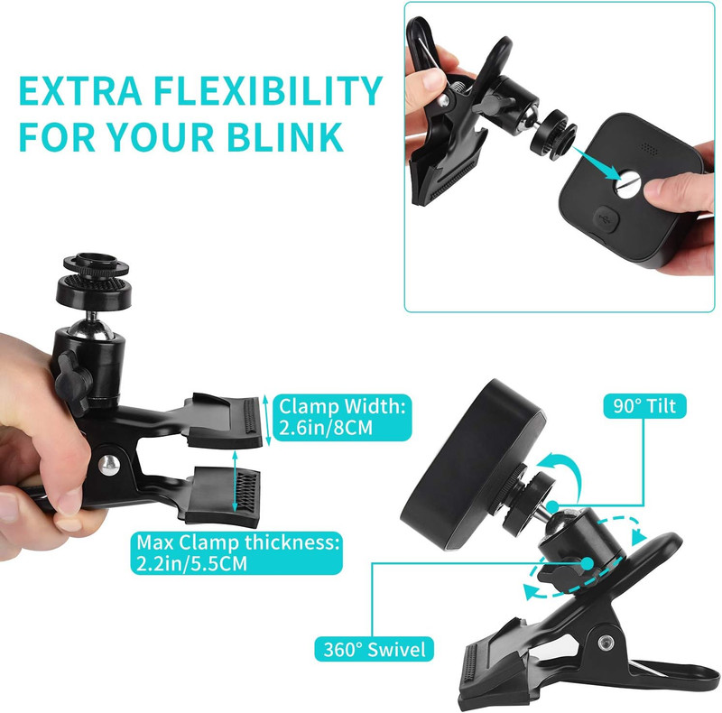 2Pack Clip Clamp Mount for Blink Outdoor 4 (4Th Gen) / (3Rd Gen), Blink XT / XT gallery
