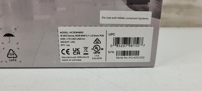 Honeywell HC35W48R2 35 Series 8MP IR MFZ WDR IP Dome Camera - White NEW SEALED gallery