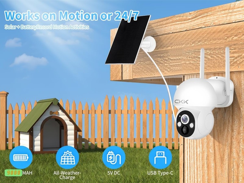 CKK Wireless Cameras for Home/Outdoor Security, Solar Security Cameras Wirele... gallery