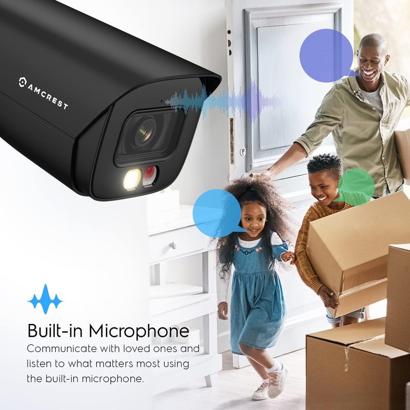 5MP IP PoE AI Camera w/ 49ft Color Night Vision, Security Outdoor Bullet Camera, gallery