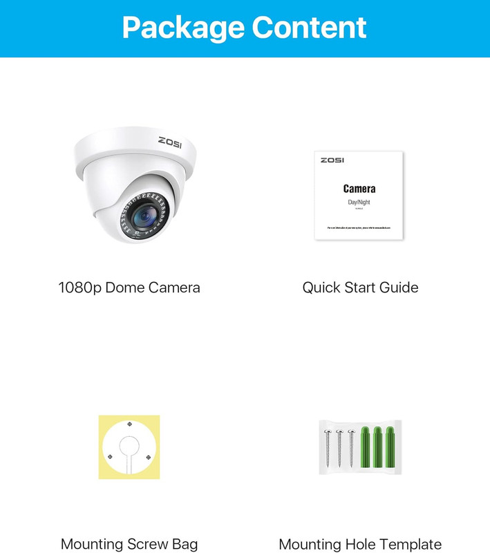 1080P Dome Security Camera Outdoor, Hybrid 4-In-1 CVI/TVI/AHD/CVBS | 2MP Day Nig gallery