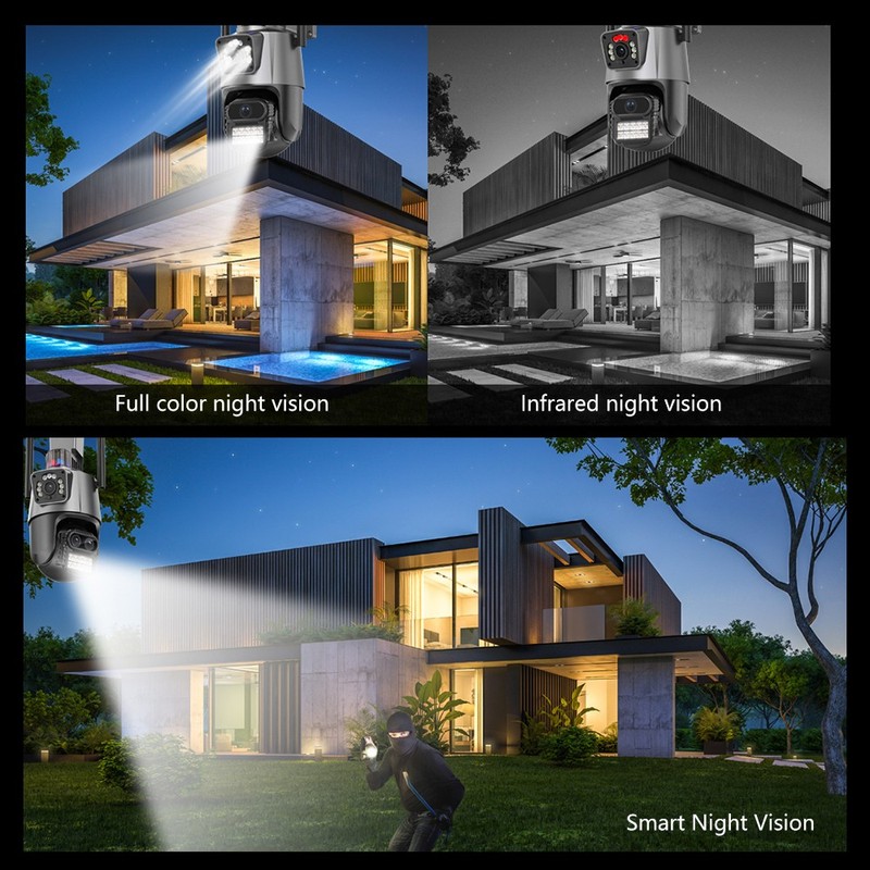 4MP Dual Lens 4K WiFi Security Camera Zoom Outdoor Home Night Vision CCTV PTZ gallery