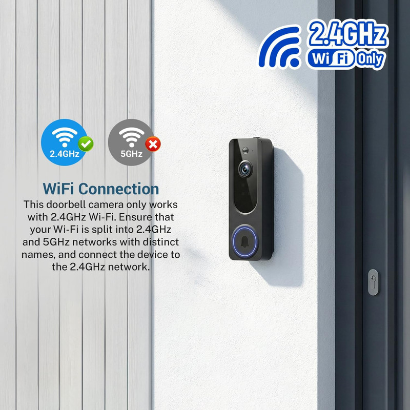 1080P Wifi Video Doorbell Camera Wireless, Battery Powered, AI Human and Motion gallery