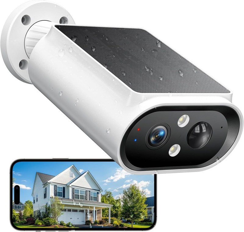 AlkiVision Solar Security Cameras Wireless Outdoor - 2K Night Color Vision Ca... gallery