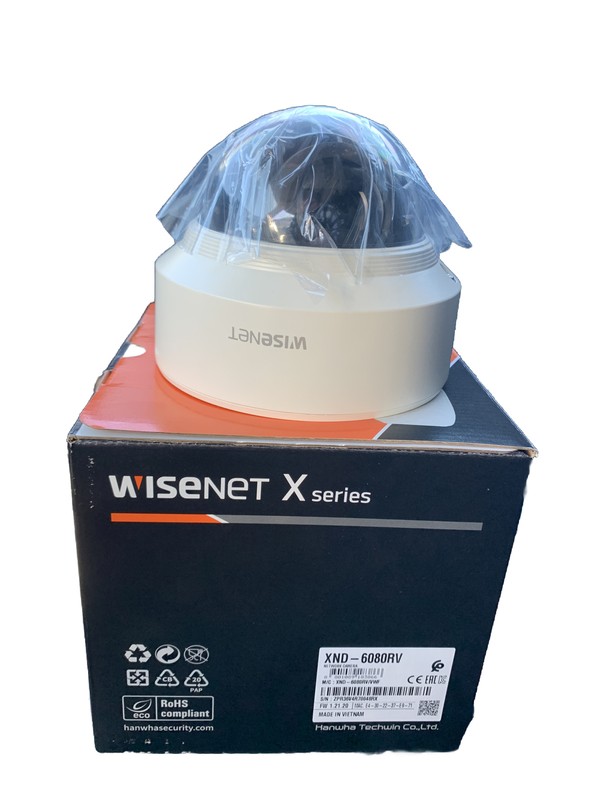 Wisenet XND-6080RV Wired Outdoor/Indoor Dome Security Camera