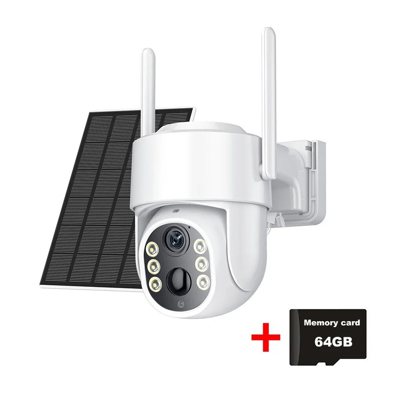 5MP HD WiFi PTZ Outdoor Solar Panel Cameras PIR Night Vision Security Monitors gallery