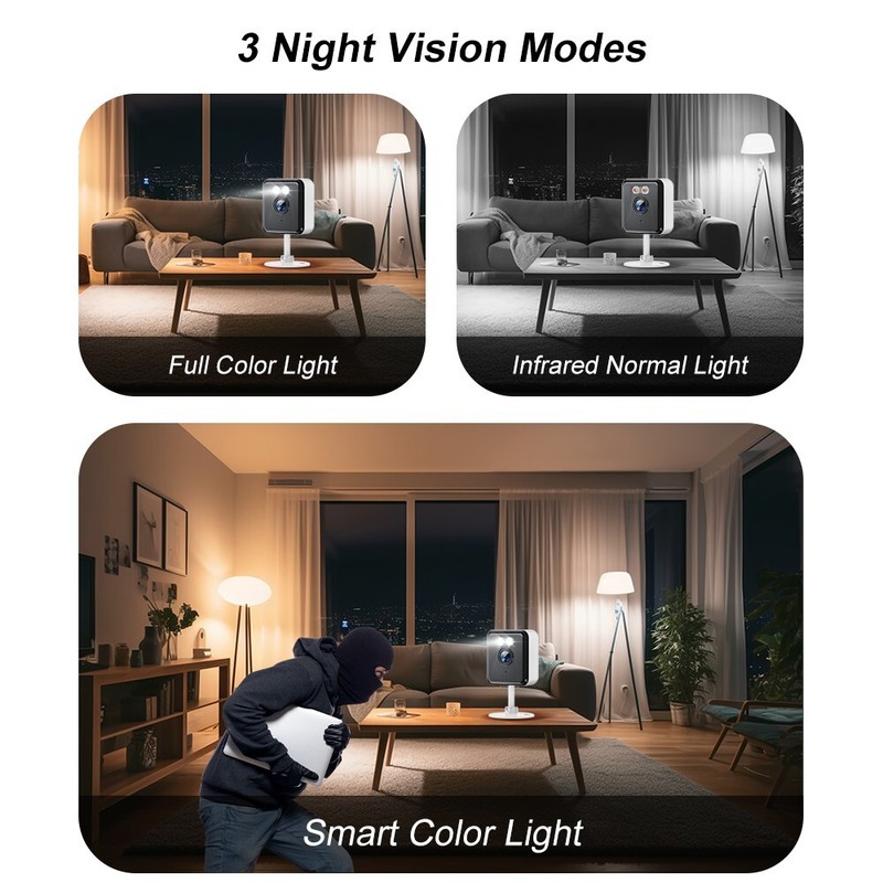 7PCS Security Home Camera 3MP WiFi Color Night Vision Indoor IP 2-Way Audio gallery
