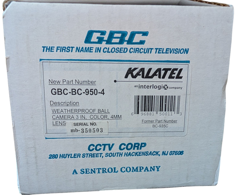 GBC by Kalatel GBC-BC-950-4 Weatherproof Color Ball Camera