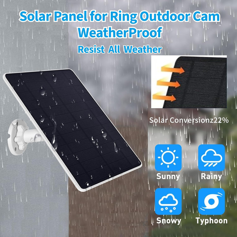Ring Camera Solar Panel Charger, Compatible with Stick up Cam, Stick up Cam Pro, gallery