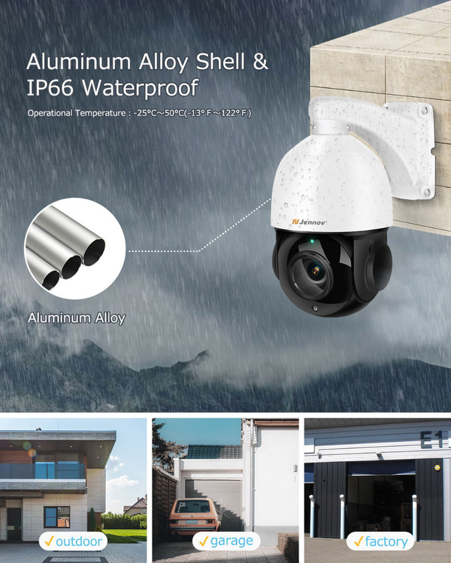 8MP 4K Audio POE IP PTZ 360° Security Camera H.265+ Outdoor Night Vision AI P87 gallery