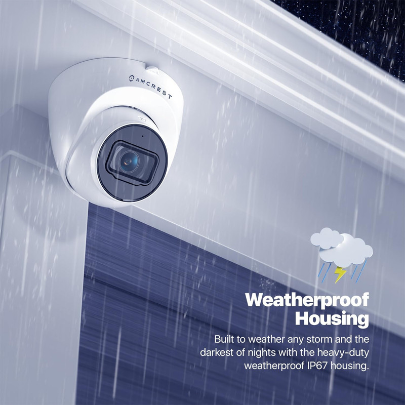 2-Pack Ultrahd 4K (8MP) Outdoor Security IP Turret Poe Camera, 3840X2160, 98Ft gallery