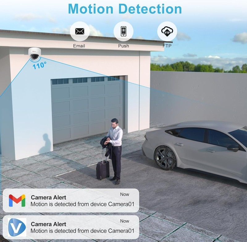 Professional 4MP Dome Camera with Night Vision & Easy Installation - White gallery