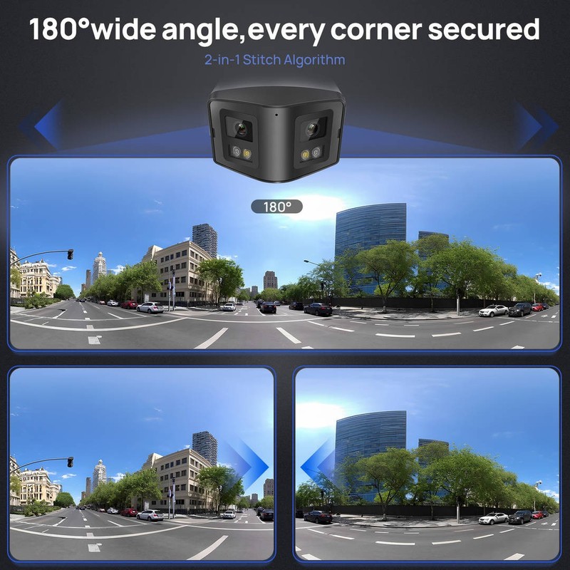 VIKYLIN 4K 8MP 170° Panoramic IR Full Color IP Camera Dual lens Dual Light CCTV gallery