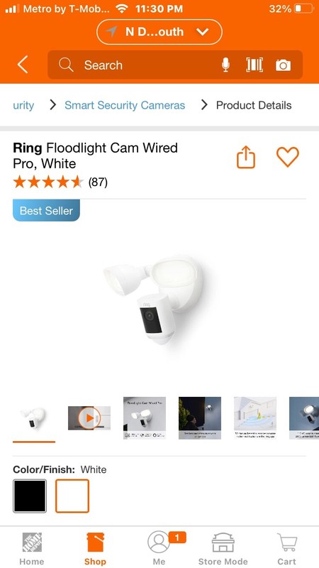 Ring Floodlight Cam Wired Plus – White