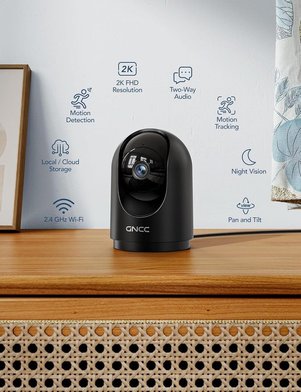 GNCC Indoor Security Camera, 2K Cameras for Home Security with Motion Detection, gallery