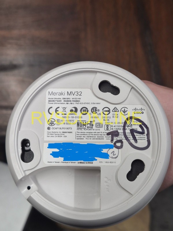 Unclaimed Cisco Meraki MV32-HW (360/fisheye) Indoor Camera gallery
