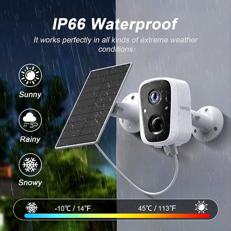 2PCS 4MP Solar Wireless Color Night Vision CCTV Security Camera WIFI Audio+ 64G gallery