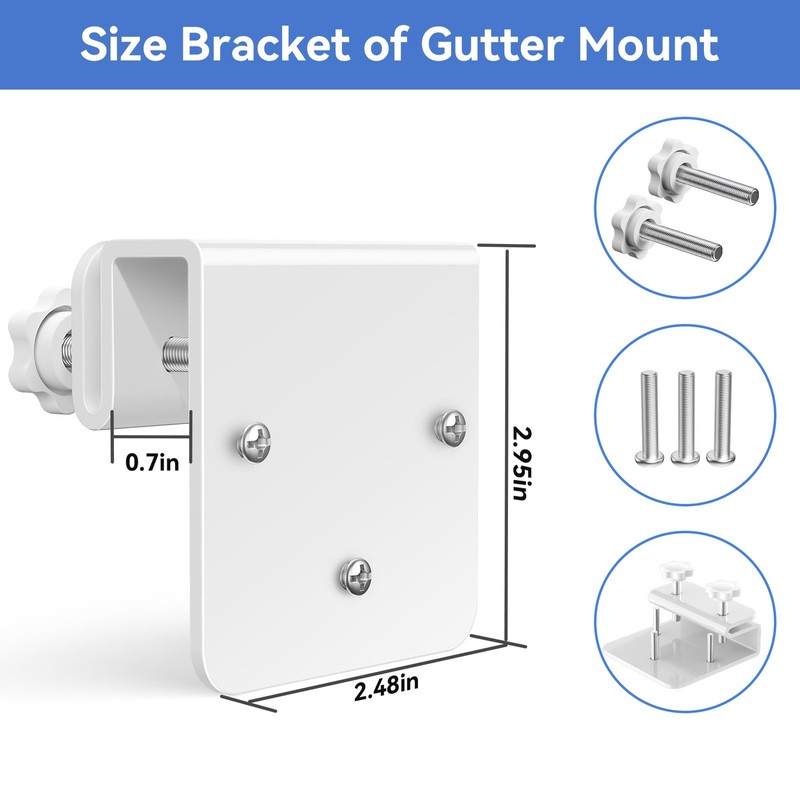 3 Pack Gutter Mount Bracket Compatible with Eufy SoloCam S340/E30/E42 and 4G ... gallery