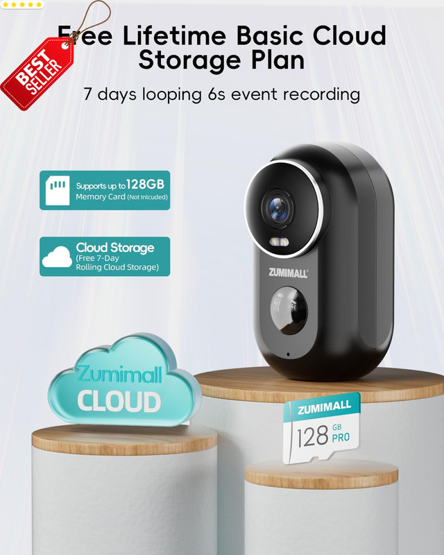 2K Wireless Security Camera Outdoor 3MP Color Night Vision 2Way Talk IP66 US gallery