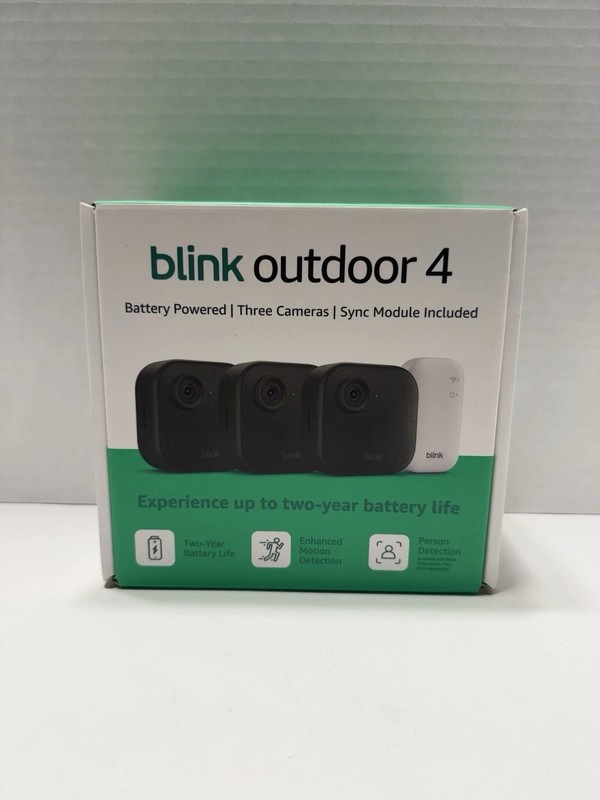 Blink Outdoor 4 1080p Wi-Fi Outdoor 3-Camera Security System – Black – NEW