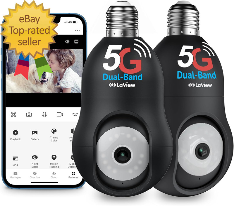 4MP Security Camera 5G& 2.4Ghz, 360°2K Security Cameras Wireless Outdoor Indoor