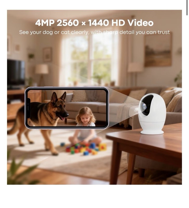 Bueteka C21 2.4GHz Security WiFi Pet Camera, White gallery