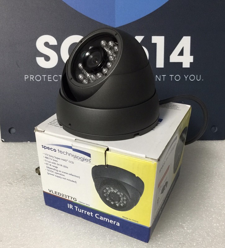 Lot 6 Speco VLED23T7G Surveillance Color Cameras 3.6mm 480TVL 24LED 65’IR NEW! gallery