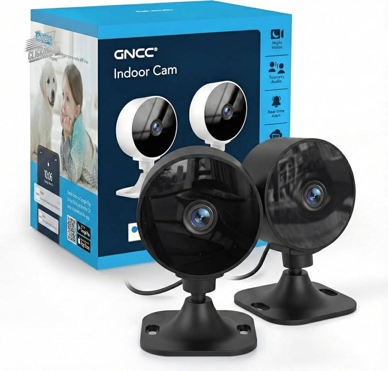 Full HD 1080P Indoor Wi-Fi Camera Kit 2 Video Surveillance Home Kids Dogs