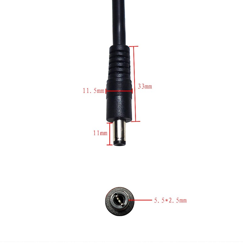 SHANFEILU DC Power Pigtails Cable 5.5mm x 2.5mm 100 centimeters, Black gallery