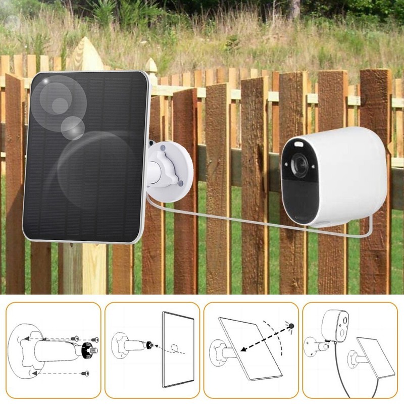 Security Camera Solar Panel with 9.8ft Cable Waterproof for Arlo Pro 4 5S 3 2 gallery