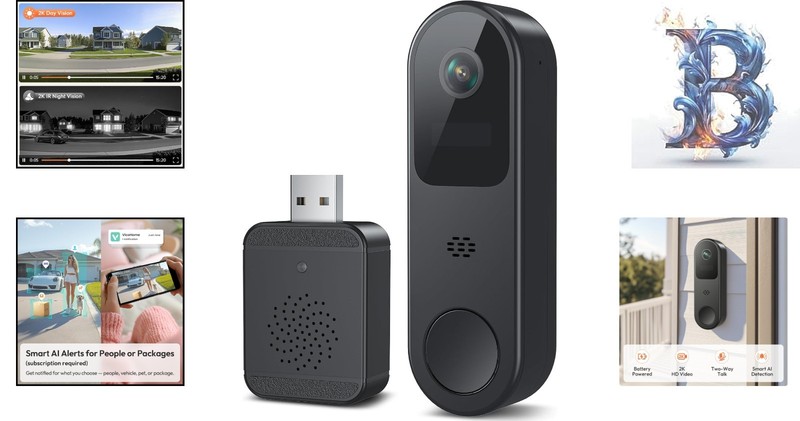Wireless Smart Doorbell Camera with Night Vision - Compatible with Alexa gallery