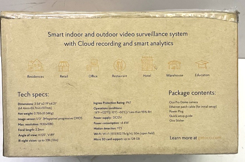 Oco Pro Dome Outdoor Full HD Local & Micro SD Card Night Vision Security Camera gallery