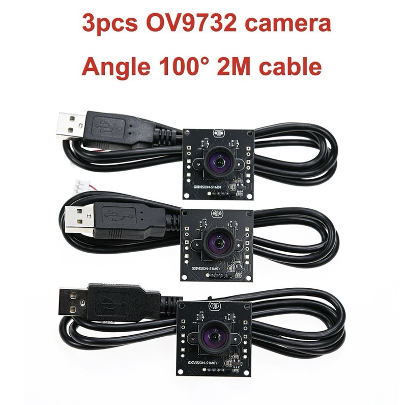 3pc Camera Set (OV9732) w/ USB Cables – 100 Deg