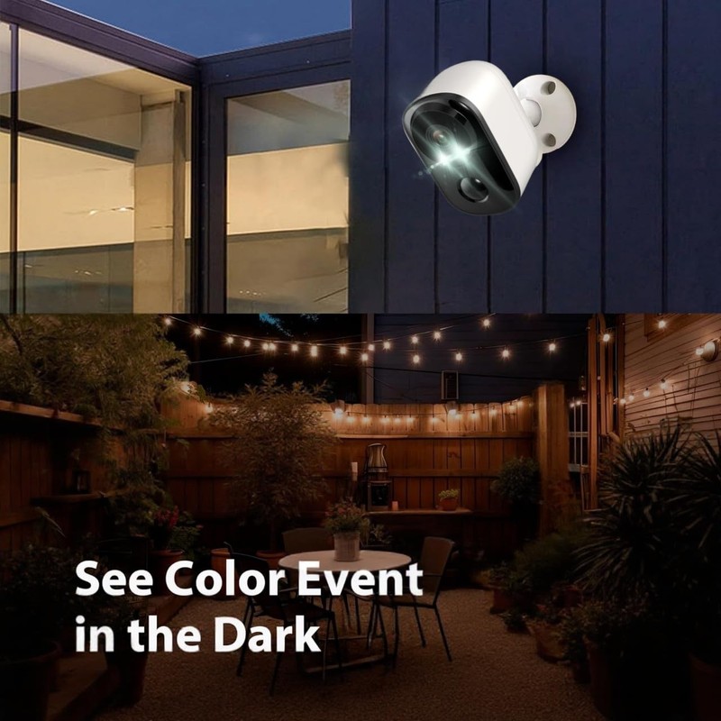 Wireless Outdoor Cameras,Battery Powered 2K Color Night Vision, 5/2.4GHz WiFi... gallery