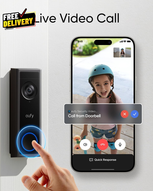 Video Doorbell Camera 2K FHD Battery or Wired Wireless Doorbell Motion Detect… gallery