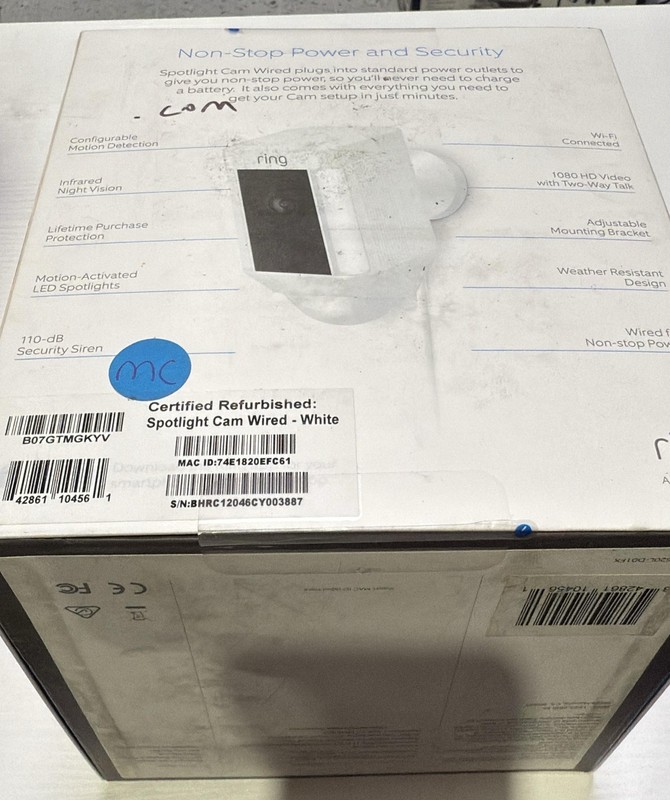 Ring Spotlight Cam Wired Plugged-in HD Security Camera Built-in Spotlights White gallery
