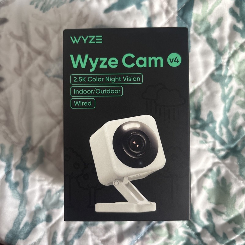 Wyze Cam v4 -2.5K Color Night Vision Indoor/Outdoor WiFi. Alexa & Hey Google