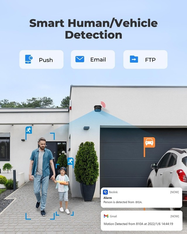 4K/8MP Security Bullet PoE IP Camera,Surveillance Outdoor Indoor,Human/Vehicl... gallery