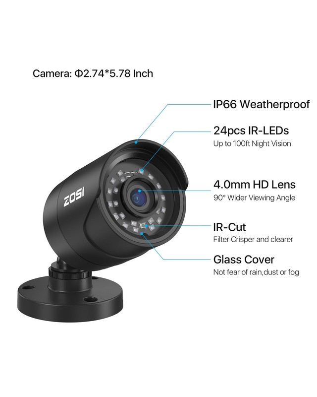 4 x 2MP 1080p Home Outdoor Indoor, 1920TVL HD CCTV Bullet , 100ft Night Visio... gallery